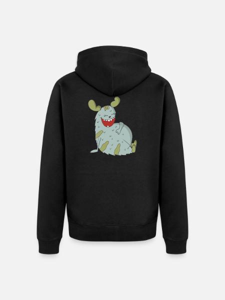 Laughing Monster - Unisex Premium Organic Zip Hoodie - black