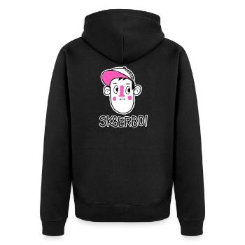 SK8ERBOI - Unisex Premium Bio Zip Hoodie - Schwarz - Hinten - Nico (187cm)