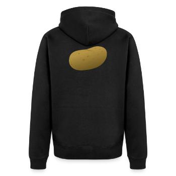 Kartoffel - Unisex Premium Bio Zip Hoodie - Schwarz - Hinten - Nico (187cm)