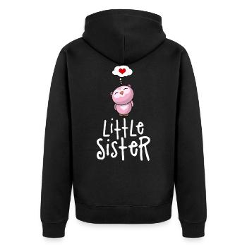 Petite soeur - Veste à capuche bio Premium Unisexe - noir - Dos - Nico (187cm)