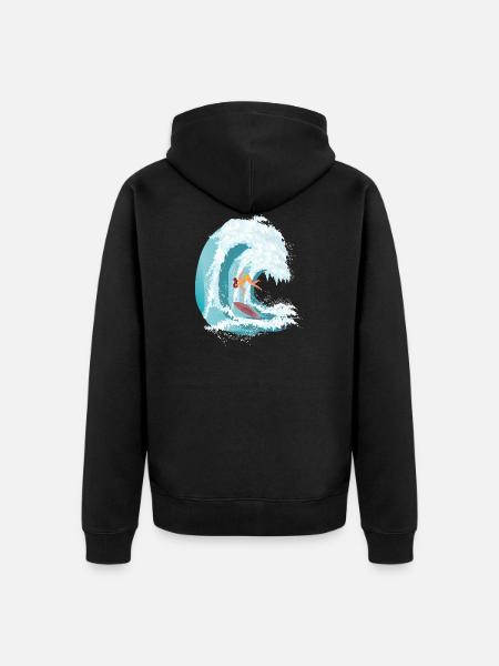 RIDE THE WAVE! - Unisex Premium Organic Zip Hoodie - black