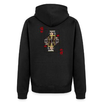 Heart Lady Poker Card Halloween Costume Funny - Unisex Premium Organic Zip Hoodie - black - Back - Nico (187cm)