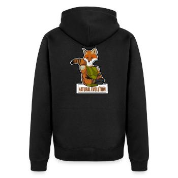 Entwicklung - Unisex Premium Bio Zip Hoodie - Schwarz - Hinten - Nico (187cm)