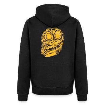 owl - Unisex Premium Organic Zip Hoodie - black - Back - Nico (187cm)