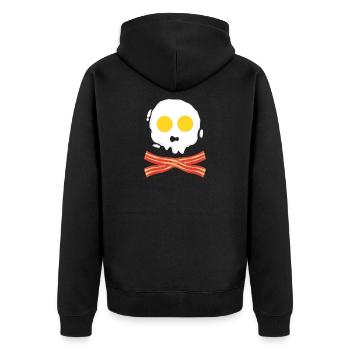 Crâne: Bacon & Oeufs Drôle Idée Cadeau Pirate - Veste à capuche bio Premium Unisexe - noir - Dos - Nico (187cm)