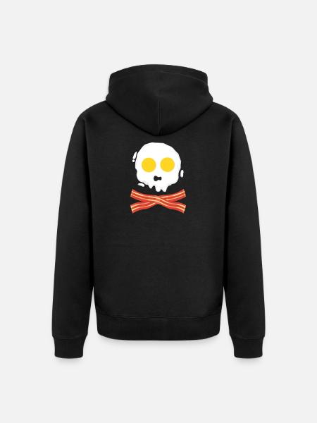Skull: Bacon & Eggs Sjov Gave Idee Pirat - Premium økologisk unisex-hættejakke - sort