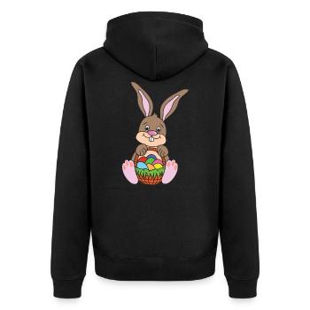 Easter easter bunny - Unisex Premium Organic Zip Hoodie - black - Back - Nico (187cm)