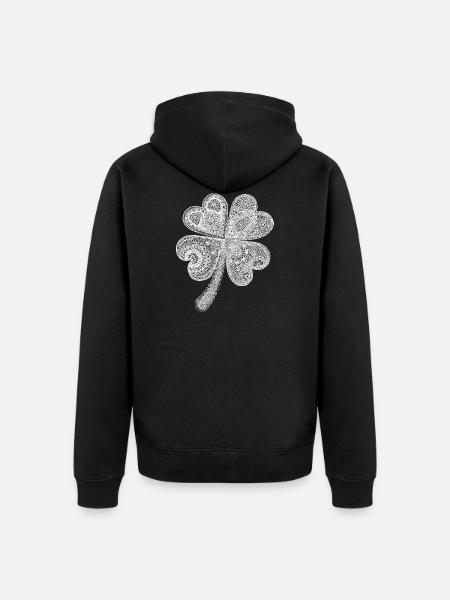 Trèfle blanc - Veste à capuche bio Premium Unisexe - noir