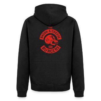 MC BURGER ROUGE - Veste à capuche bio Premium Unisexe - noir - Dos - Nico (187cm)