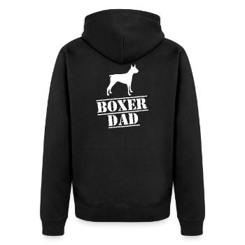 Boxer dad design white - Unisex Premium Organic Zip Hoodie - black - Back - Nico (187cm)