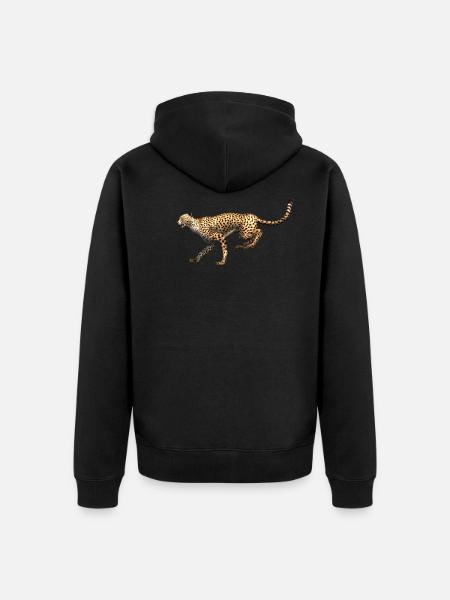 Guépard - Léopard à la course - Veste à capuche bio Premium Unisexe - noir
