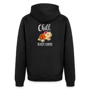 Chill Krötchen Geschenk - Unisex Premium Bio Zip Hoodie - Schwarz - Hinten - Nico (187cm)