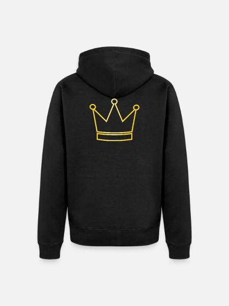 Crown Gold - Unisex Premium Organic Zip Hoodie - black