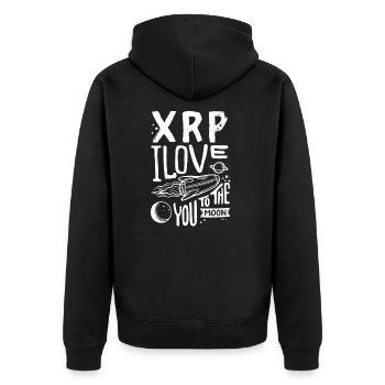 L'astronaute Ripple to the Moon XRP - Veste à capuche bio Premium Unisexe - noir - Dos - Nico (187cm)