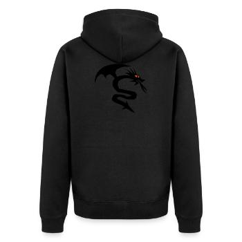 Ein Drache Drachen - Unisex Premium Bio Zip Hoodie - Schwarz - Hinten - Nico (187cm)
