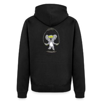 Koala Rope Skipping Sport Fitness Sweet Gift OZ - Unisex Premium Organic Zip Hoodie - black - Back - Nico (187cm)