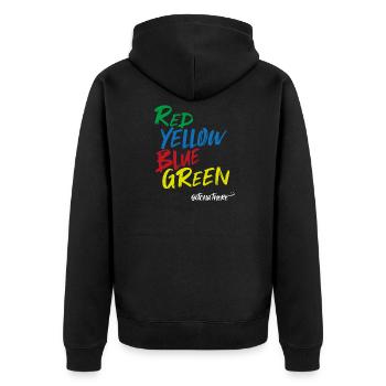 Psychologie Humor Farbtest Intelligenz Shirt - Unisex Premium Bio Zip Hoodie - Schwarz - Hinten - Nico (187cm)