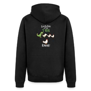 Evolution Of The T-Rex RAWR! Dino Huhn Geschenk - Unisex Premium Bio Zip Hoodie - Schwarz - Hinten - Nico (187cm)