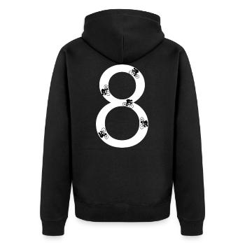 Fahrrad Rennen Retro Design - Unisex Premium Bio Zip Hoodie - Schwarz - Hinten - Nico (187cm)