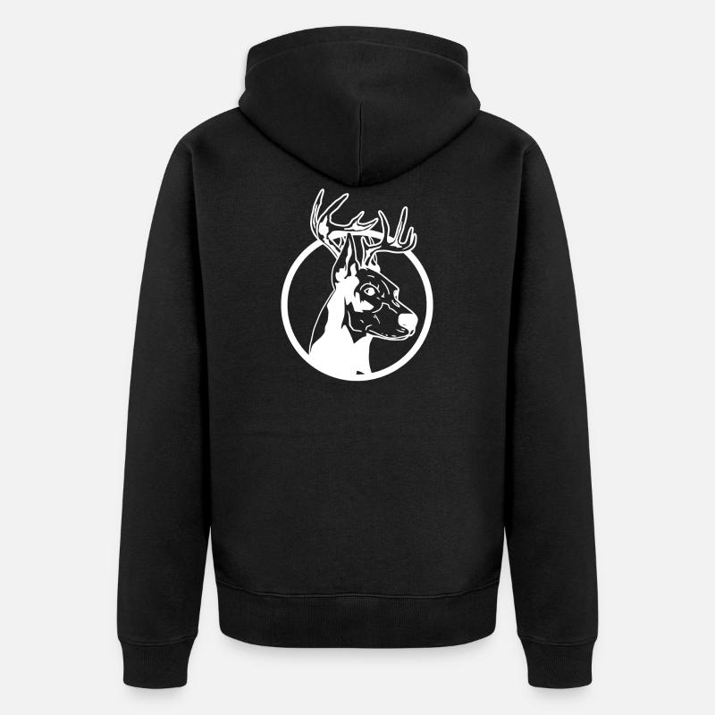 Weihnachts Dobermann - Unisex Premium Bio Zip Hoodie - Schwarz