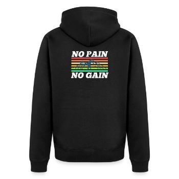 pas de douleur, pas de gain - Veste à capuche bio Premium Unisexe - noir - Dos - Nico (187cm)