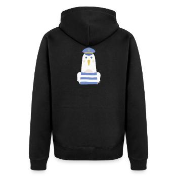Capitaine de marin mouette pour les amateurs de voiliers et bateaux à moteur - Veste à capuche bio Premium Unisexe - noir - Dos - Nico (187cm)