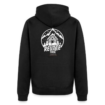 Reutte Tirol Austria Ski Resort T Shirt Design - Unisex Premium Bio Zip Hoodie - Schwarz - Hinten - Nico (187cm)
