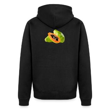 Papaye low poly - Veste à capuche bio Premium Unisexe - noir - Dos - Nico (187cm)