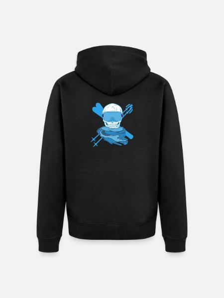 skier - Unisex Premium Organic Zip Hoodie - black