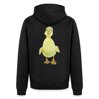 Duckling Chick - Unisex Premium Organic Zip Hoodie - black - Back - Nico (187cm)
