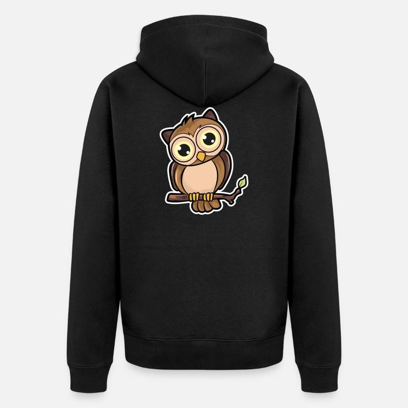 hibou - Veste à capuche bio Premium Unisexe - noir