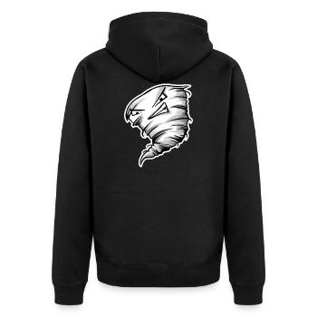 Tornado - Unisex Premium Bio Zip Hoodie - Schwarz - Hinten - Nico (187cm)