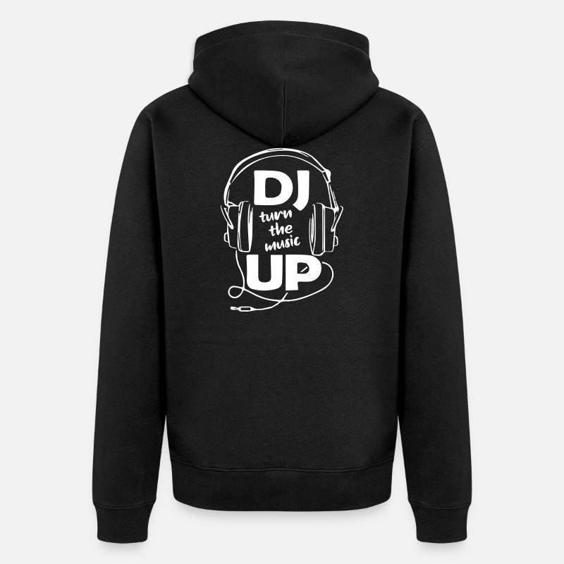 DJ turn the music UP - Veste à capuche bio Premium Unisexe - noir