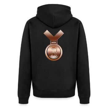 3e place Médaille du prix de réussite de bronze - Veste à capuche bio Premium Unisexe - noir - Dos - Nico (187cm)