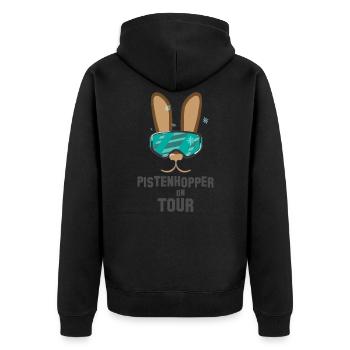 Ski Hase - Unisex Premium Bio Zip Hoodie - Schwarz - Hinten - Nico (187cm)