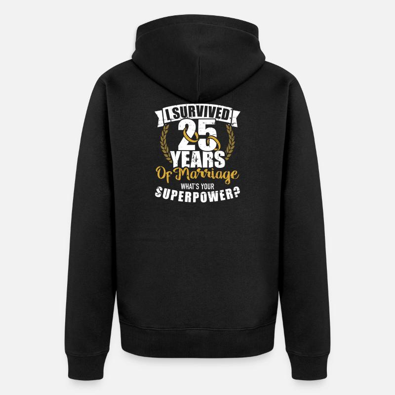 Silberhochzeit - Unisex Premium Bio Zip Hoodie - Schwarz
