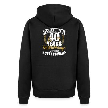 40e anniversaire de mariage - Veste à capuche bio Premium Unisexe - noir - Dos - Nico (187cm)