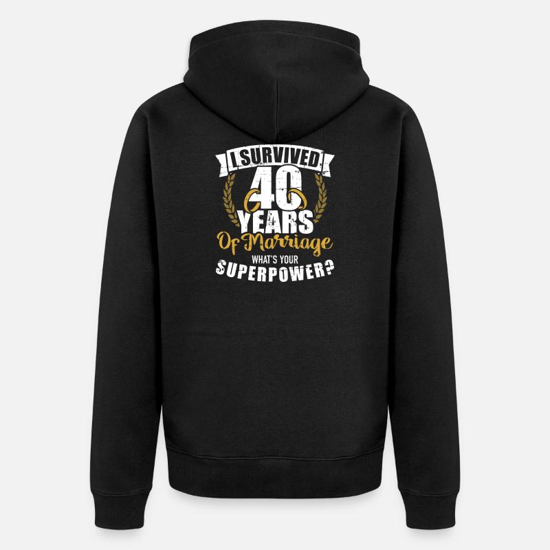 40e anniversaire de mariage - Veste à capuche bio Premium Unisexe - noir