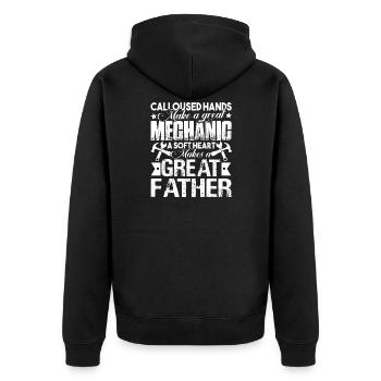 Papa mécanicien mécanicien - Veste à capuche bio Premium Unisexe - noir - Dos - Nico (187cm)