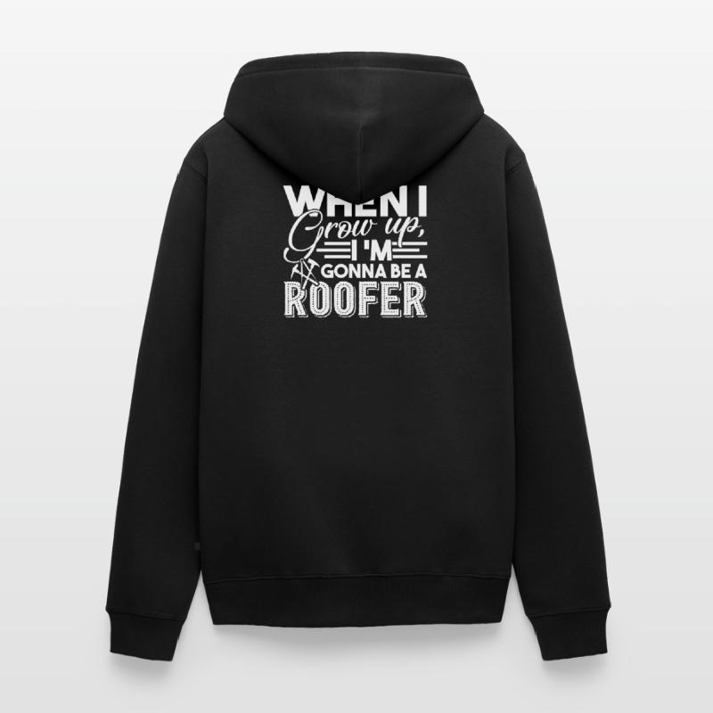 Dachdecker wird Dachdecker Unisex Premium Bio Zip Hoodie