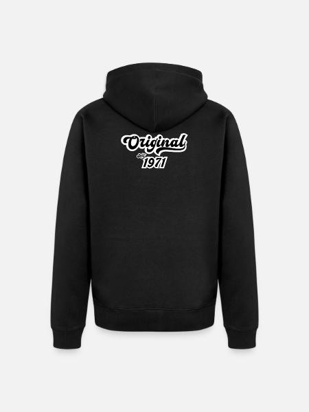 1971 Fiftieth Birthday 50 Gift - Unisex Premium Organic Zip Hoodie - black