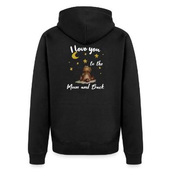 je t'aime à la lune et en arrière les petites étoiles d'ours - Veste à capuche bio Premium Unisexe - noir - Dos - Nico (187cm)