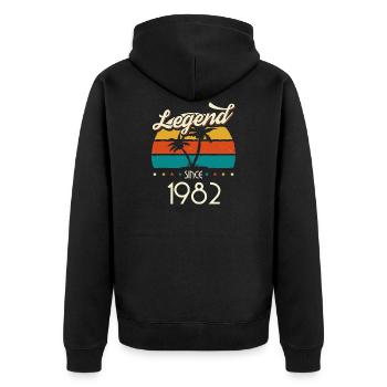 Vintage 1982 82 Anniversaire Retro Cadeau Vintage - Veste à capuche bio Premium Unisexe - noir - Dos - Nico (187cm)