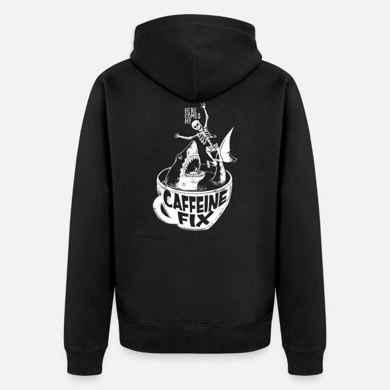 Caffeine Shark - Veste à capuche bio Premium Unisexe - noir