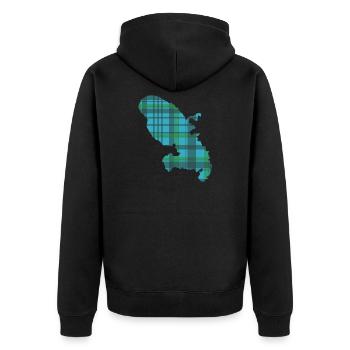 Martinique - Unisex Premium Bio Zip Hoodie - Schwarz - Hinten - Nico (187cm)