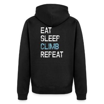 Eat Sleep Climb Repeat Grimper Drôles de phrases - Veste à capuche bio Premium Unisexe - noir - Dos - Nico (187cm)