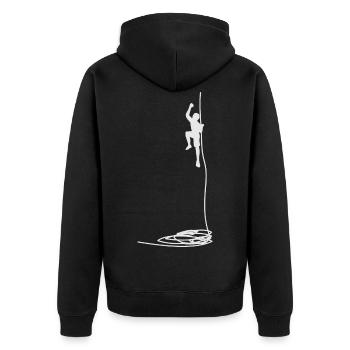 Funny saying for outdoor wanderer berg - Unisex Premium Organic Zip Hoodie - black - Back - Nico (187cm)