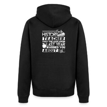 Professeur d’histoire, je suis le professeur d’histoire - Veste à capuche bio Premium Unisexe - noir - Dos - Nico (187cm)