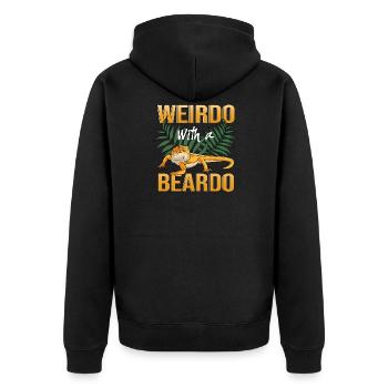 Lizard Terrarium Bartagame Pet Lizard Owner - Unisex Premium Organic Zip Hoodie - black - Back - Nico (187cm)