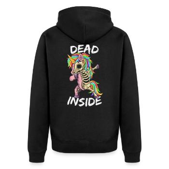 Dead Inside Dab Dabbing Einhorn Unicorn Humour - Veste à capuche bio Premium Unisexe - noir - Dos - Nico (187cm)